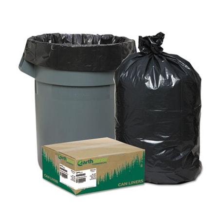 Webster Industries RECYCLED CAN LINERS, 55-60 GAL, 1.65 MIL, 38 X 58, BLACK, 100PK RNW6060